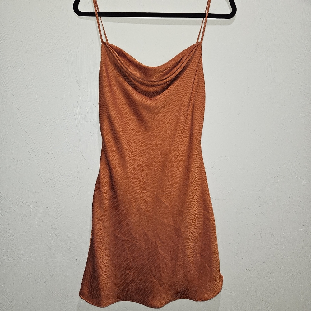 House of Harlow x REVOLVE Party Ira Mini Dress Burnt Orange Women's Size Small - Picture 4 of 16